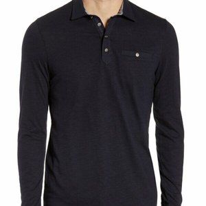 NWT Ted Baker Men's Hoper Slim Fit Long Sleeve Pocket Polo 6 2XL